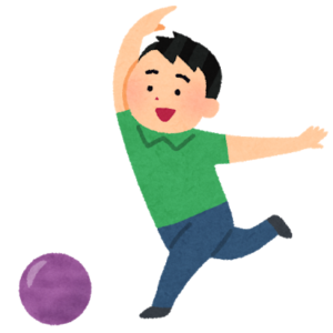ボーリング　投げるイラスト（社員の日記用）